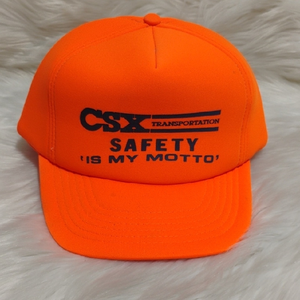 CSX Transportation Vintage Safety Is My Motto Orange Cap for Men